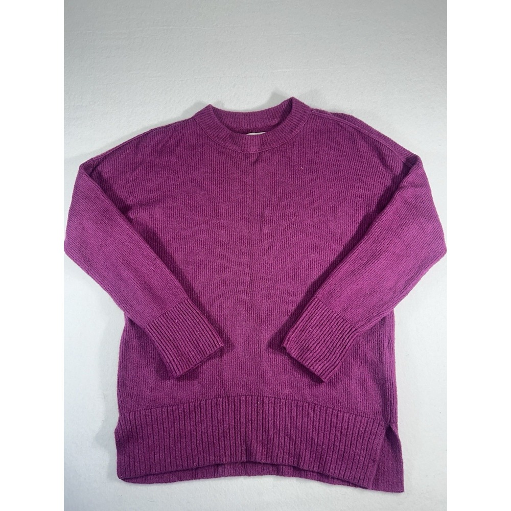 Abercrombie & Fitch Oversized Crewneck Sweater Small Magenta Purple Ribbed Knit
